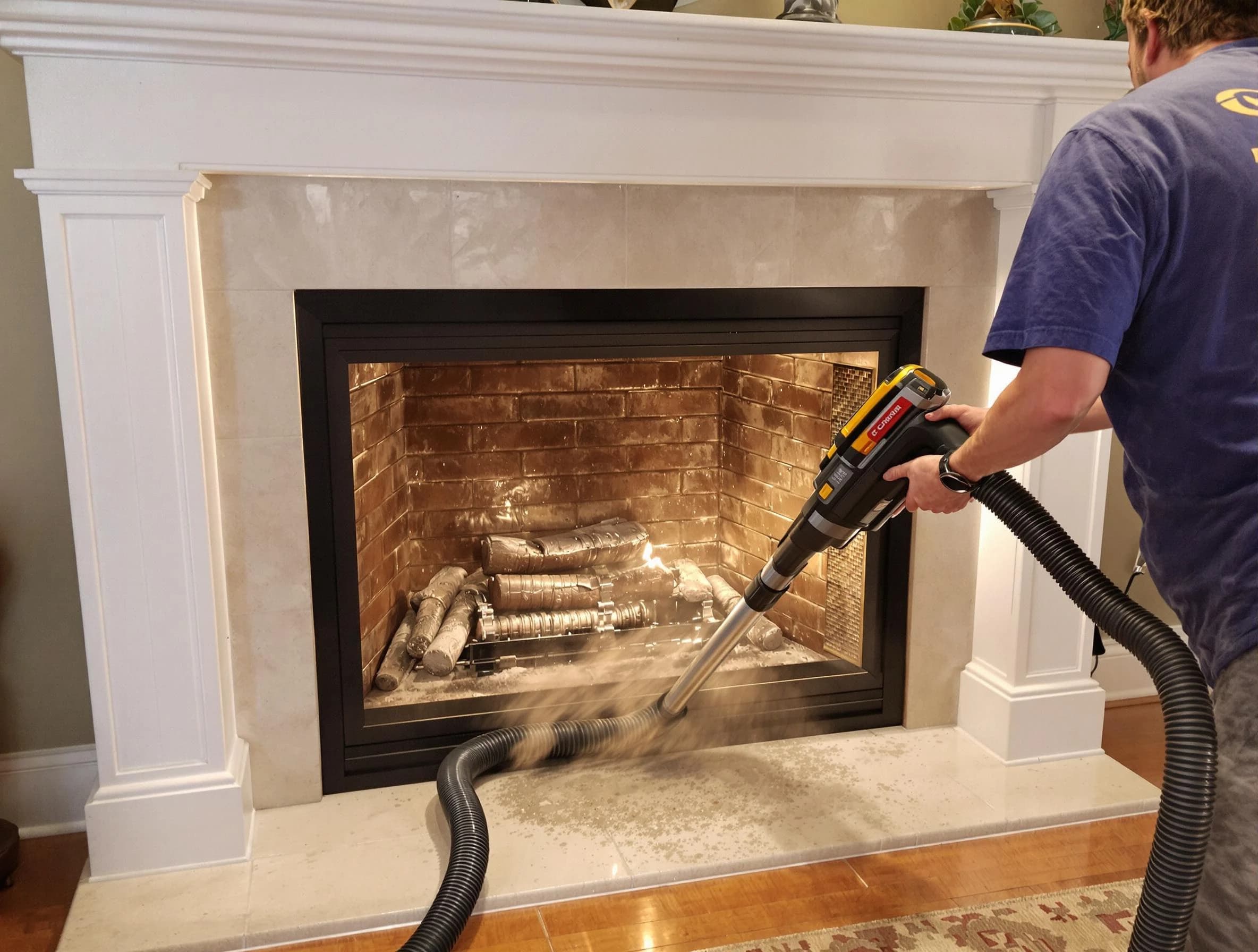 Fireplace cleaning performed by Sherrelwood Chimney Sweep in Sherrelwood, CO