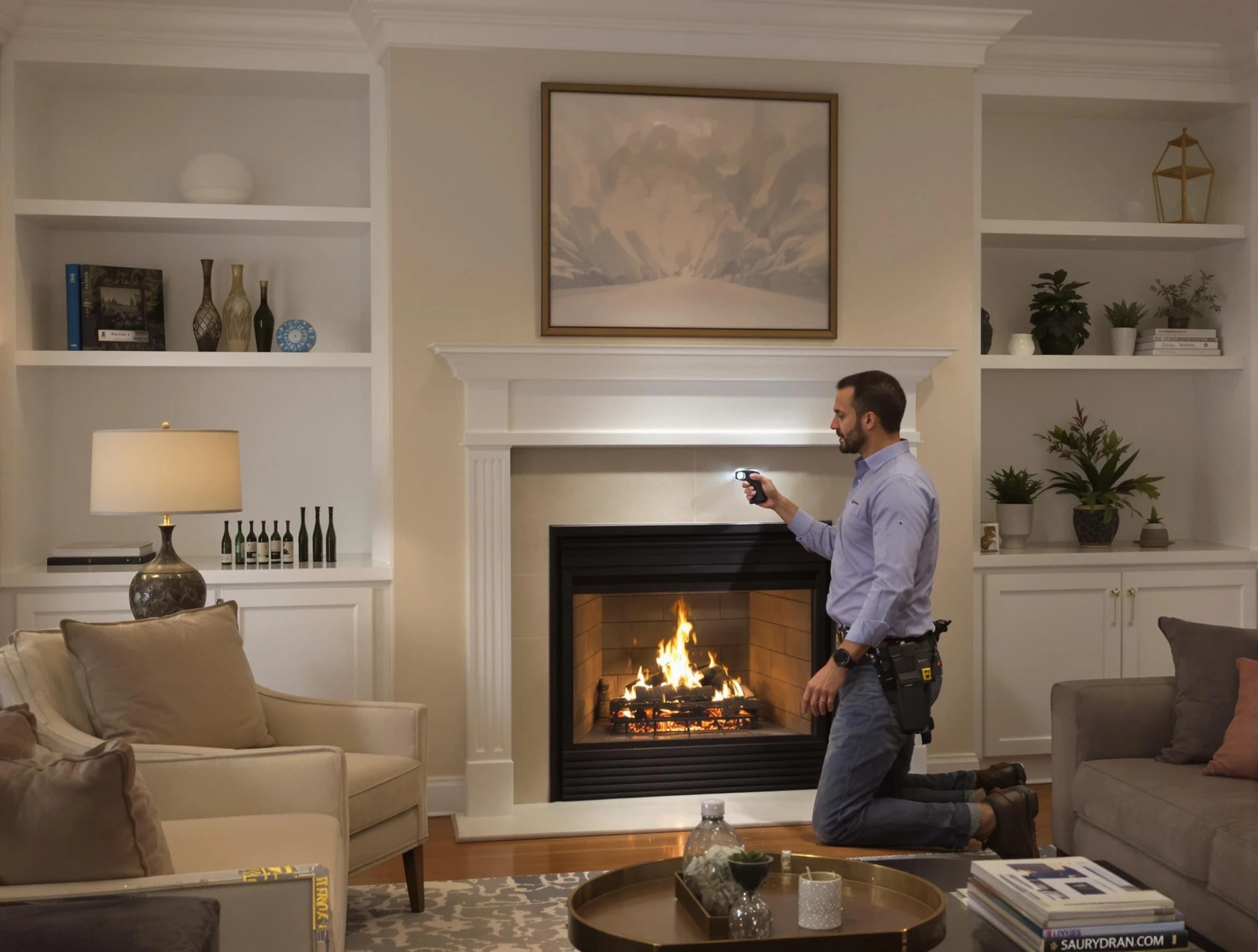 Sherrelwood Chimney Sweep conducting a fireplace safety inspection in Sherrelwood, CO