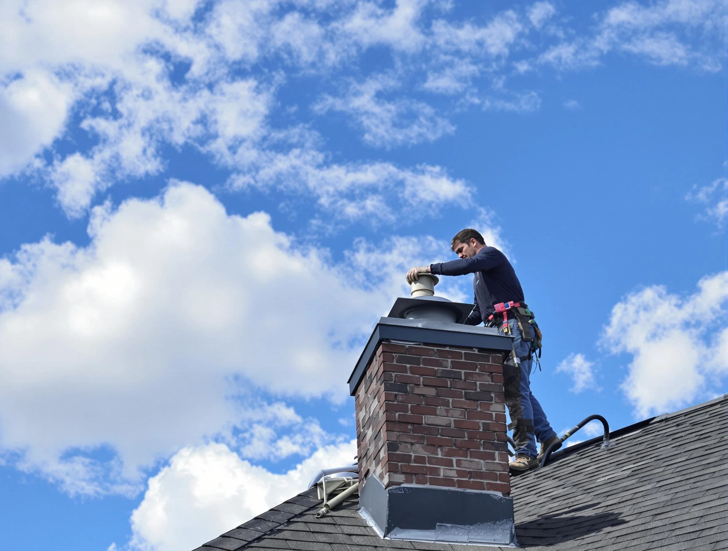 Sherrelwood Chimney Sweep installing a sturdy chimney cap in Sherrelwood, CO