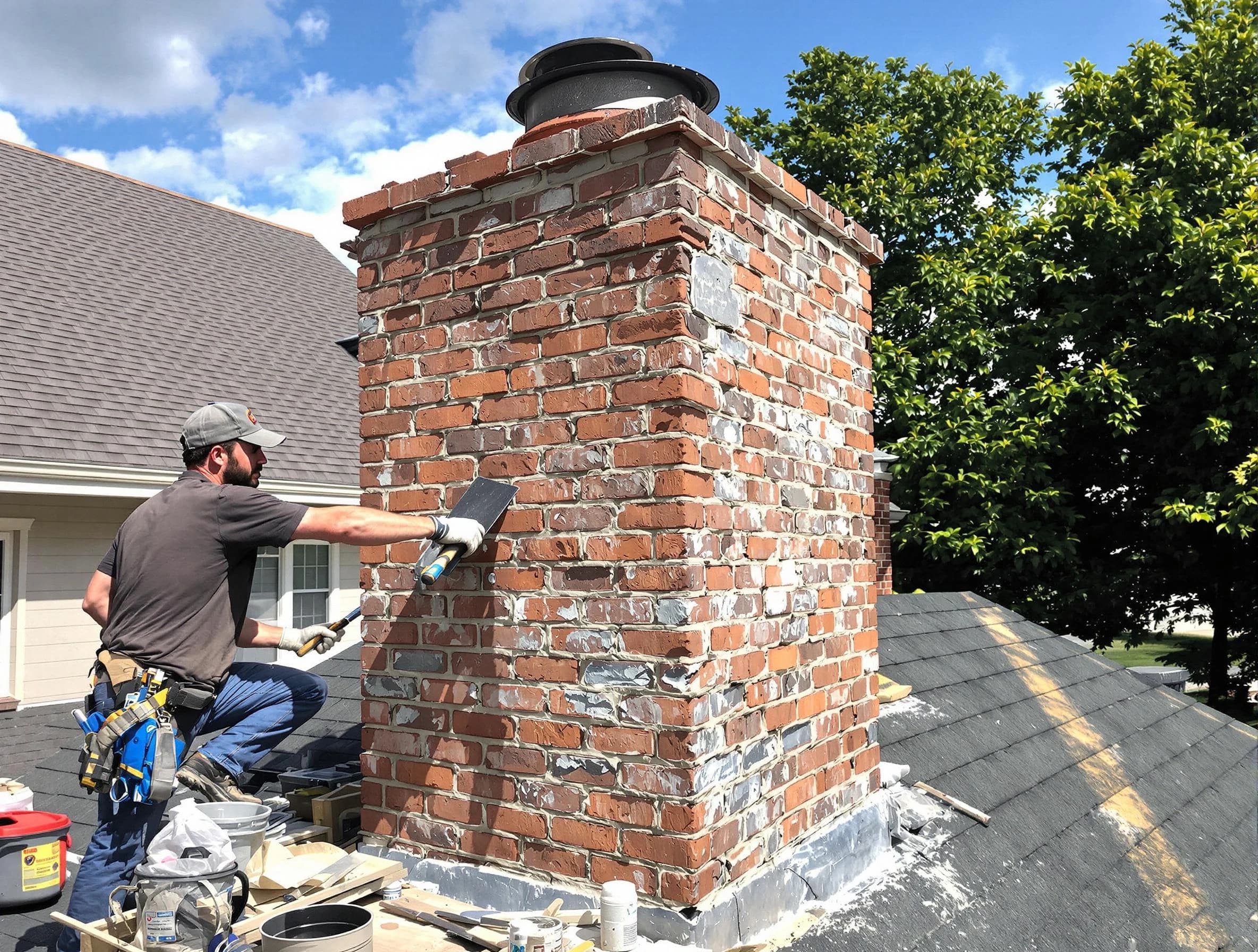Completed chimney rebuild by Sherrelwood Chimney Sweep in Sherrelwood, CO