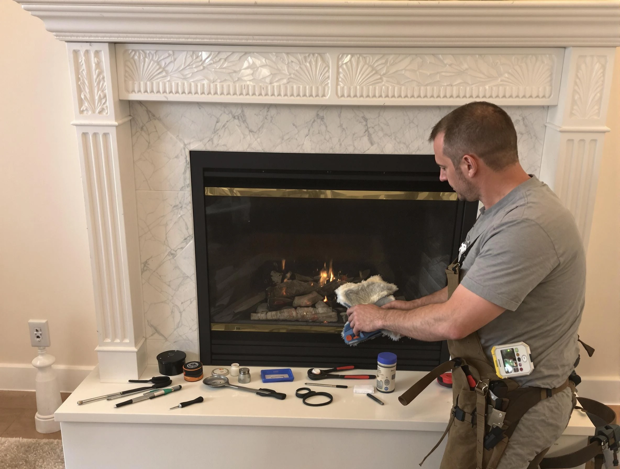 Sherrelwood Chimney Sweep performing fireplace maintenance in Sherrelwood, CO
